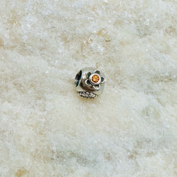 EUC Pandora 790427OCZ Sterling Silver Perfume Bottle Charm w/ Orange Zirconia - Picture 10 of 15